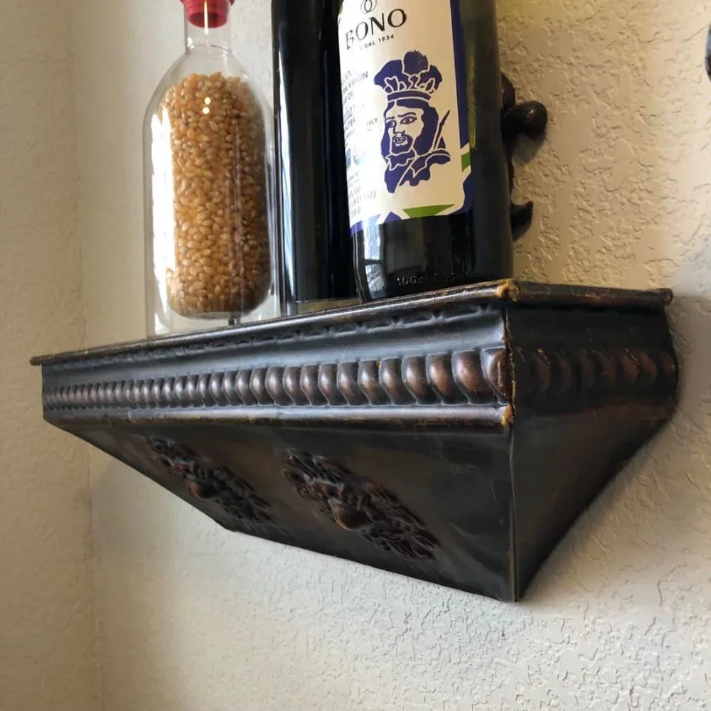 NWT CBK Ltd Decorative Tuscan Bronze Metal Wall Sconce Shelf 21